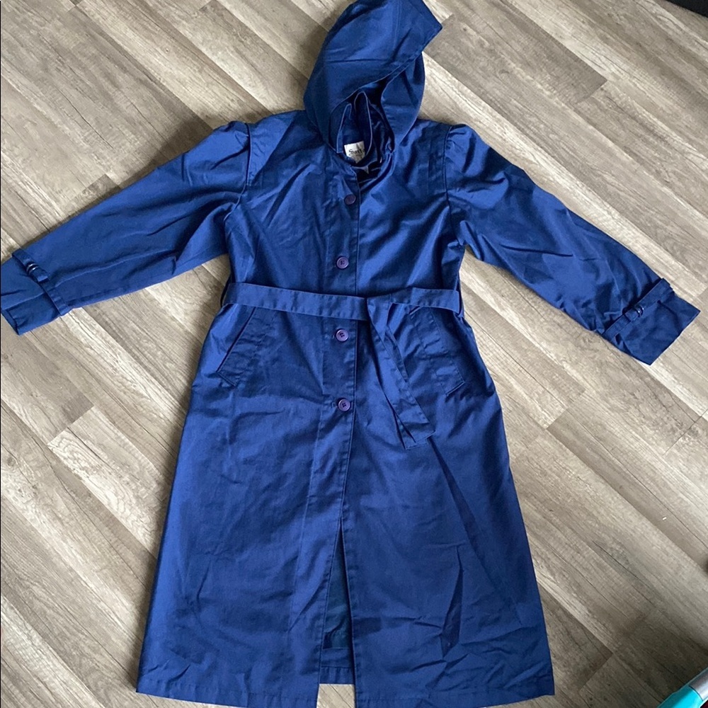 💛Elegant Blue Hooded Coat - Picture 1 of 1